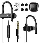 3.5mm Wired Headphones Over Ear Buds for School Earhook Wrap Around Corded Plug in Earphones Spor...