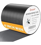 Secopad Black Window Screen Repair Kit, 4 in X 30 FT (360IN) Screen Repair Tape for Windows or Do...
