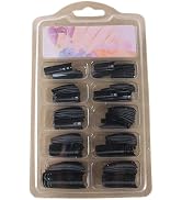 100 Pcs Black DIY Acrylic Gel French Nail Art Colored French Tips False Nail Tips False Nails and...