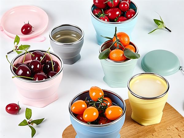 Collapsible Travel Cup, Foldable Bowl, Portable Travel Bowl