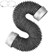 8FT Dryer Vent Hose 4 Inch, Flexible Aluminum Dryer Duct with Rubber Seal Connectors, Insulated D...
