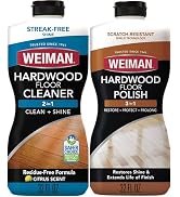 Weiman Hardwood Floor Cleaner and Polish Restorer Combo - 2 Pack - High-Traffic Hardwood Floor, N...