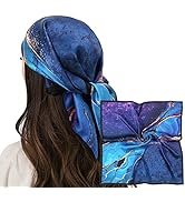 RIIQIICHY 100% Silk Scarf Head Scarf for Women Hair Scarf for Sleeping Hair Wrapping at Night Squ...