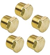 1/8" NPT Male Plug Brass Hex Head Pipe Fitting 5pcs