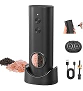 CIRCLE JOY 2 in 1 Electric Rechargeable Salt and Pepper Grinder Set | Automatic Salt & Pepper Mil...