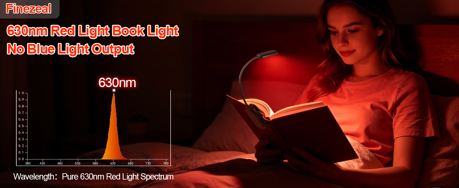 630nm red light book light-no blue light