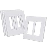 CML Screwless Decorator Wall Plate, 2 Gang Outlet Covers, 4 Pack Decorative Light Switch Plates, ...