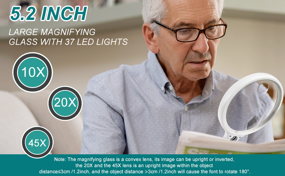 10x magnifying glass with light