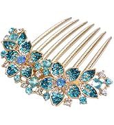 Sankuwen Women Rhinestone Inlaid Flower Hair Comb Hairpin Barrette Accessory,Also Perfect Mother'...