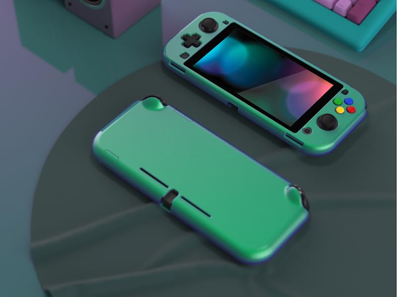 PlayVital Glossy Chameleon Green Purple Protective Case for Nintendo Switch Lite