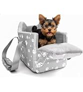Cullaby Center Console Dog Car Booster Seat for Small Dogs 0-15 lbs - Grey Pet Travel Carrier Saf...