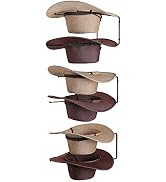 Taozun Cowboy Hat Rack - 6 Pieces Cowboy Hat Holder DIY Hat Hangers for Wall Display, Black Hat H...