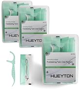 Twin-Line Dental Floss- Individually Wrapped- Dual- Effect Cleaning Flossing-No Breakage or Teari...