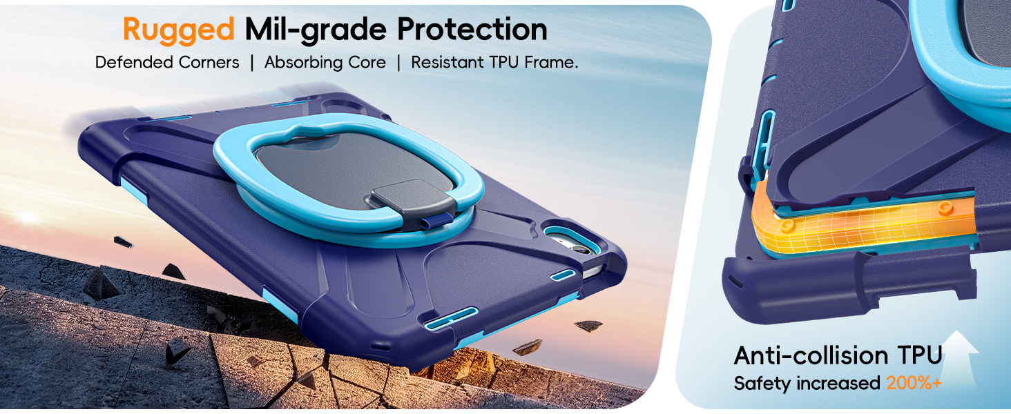Military-grade drop-proof iPad 11th gen case with reinforced cushioning for ultimate protection