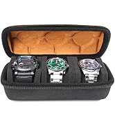 AUKURA 3 Slot Hard Watch Roll Travel Case, Zipper Case Storage and Organizer for Men and Women, w...