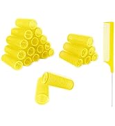 MOODKEY 24PCS Self Grip Heatless Rollers Set - Pro Salon Hairdressing Tools for DIY Curly Hairsty...