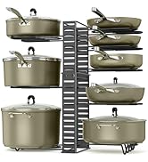 ORDORA Pots and Pans Organizer under Cabinet, 8 Tier Pot Organizers Rack Expandable 11.65" to 19....