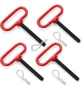 Mezchi 4 Pack 1/2 Inch Trailer Tow Hitch Pin and Clip, 1/2 x 3-5/8 Heavy Duty Trailer Gate Pin, C...