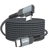 JasRoum Right Angle USB C to USB C Cable 10ft Fast Charging 60W, 90 Degree Type C Chargers Cord, ...
