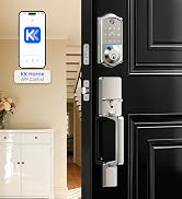 Veise VE017-D Fingerprint Smart Front Door Lock Set, App Control, 7-in-1 Keyless Entry Deadbolt w...