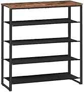 HOOBRO Shoe Rack, 5 Tier Shoe Storage Organizer with 4 Oxford Fabric Shelves and Top Panel, Holds...