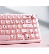Womier Keyboard Keycaps Jelly,Ceramic Keycaps Style, Clear Ice-Cream Pink Cute Key Cap,Transparen...