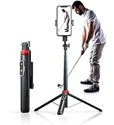 EUG-PRODUCTS 62" Phone Tripod & Selfie Stick for Golf Training, Extendable Cell Phone Tripod Stan...
