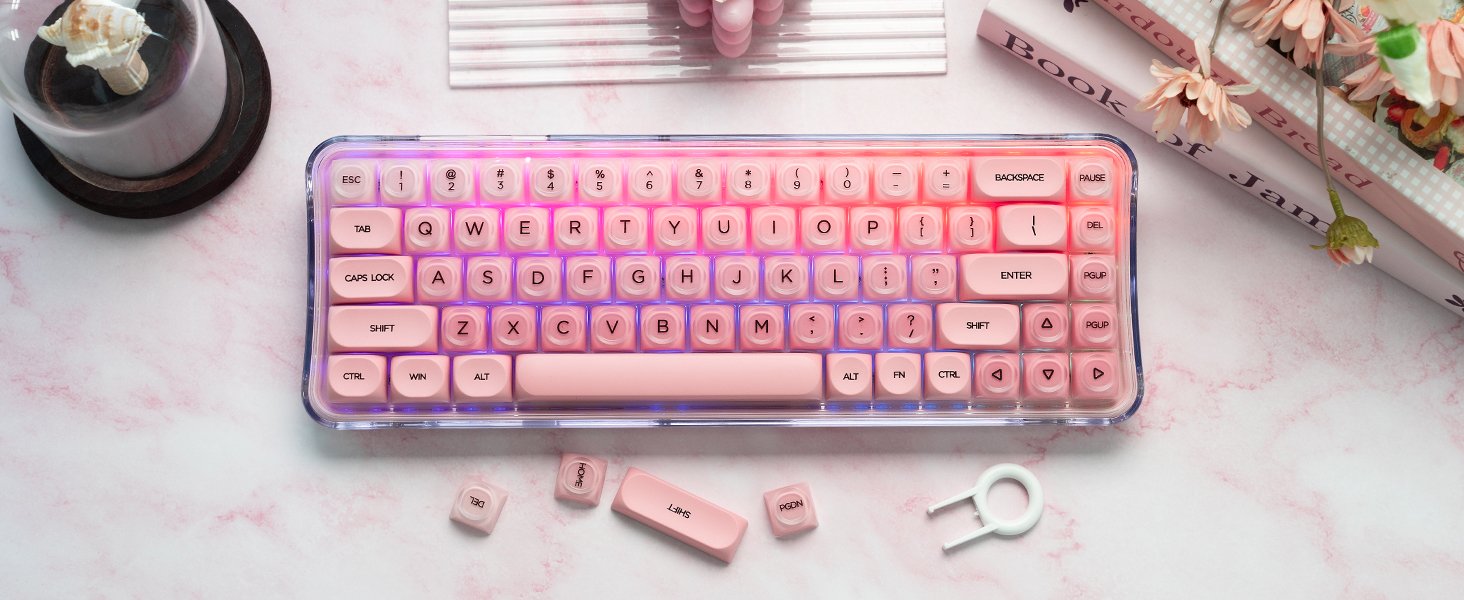 This is a set of pink keycaps