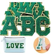 Jongdari Chenille Letter Patches Self Adhesive Letters,Iron on Letters for Clothing, 26pcs Varsit...