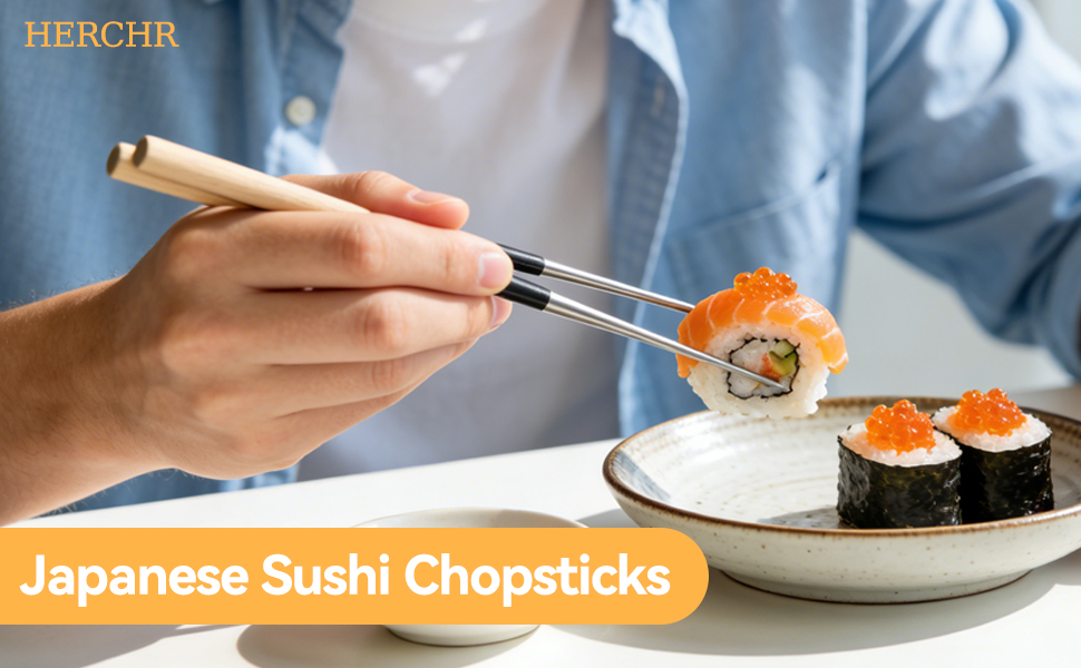Sushi Chopsticks, 12.4in Stainless Steel Cooking Chopsticks