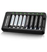 POWEROWL High Capacity Rechargeable AA and AAA Batteries with Battery Charger (USB Fast Charging,...