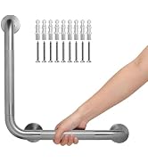 Rackickyer Angled Shower Grab Bar, 16x16 Inch Stainless Steel Bathroom Grab Bar, 1.25" Diameter L...