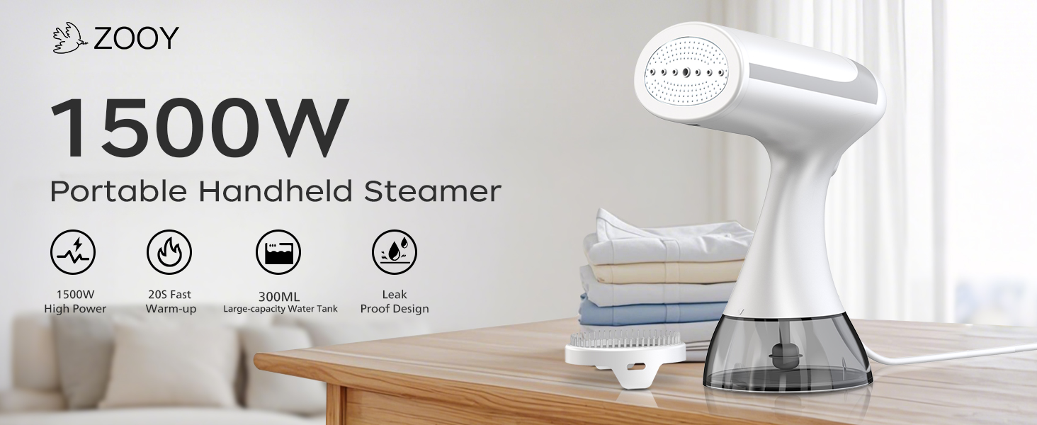 White garment steamer