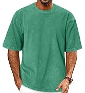 Oversized Tshirts for Men Short Sleeve Vintage Washed Basic Loose Tees