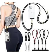 Fanoshon Phone Lanyard Crossbody, 30" Adjustable Neck Strap, 8" Wrist Straps, Small Finger String...