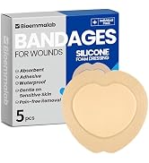 Large Waterproof Bandages 7X7 Silicone Foam Dressing for Sensitive Skin Wound Care, Adhesive Cohe...