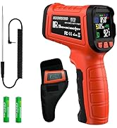 Dual-Mode 50:1 Infrared Thermometer Gun -58°F to 1796°F, with K-Type Thermocouple for Internal Me...