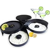 3 Tier Bar Glass Rimmer with Sponge for Cocktails and Margarita Mixing,Salt and Sugar Container,S...