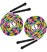 Coolrunner 16 FT Long Jump Rope(2 PACK), Double Dutch Jump Rope, Soft Beaded Skipping Rope for Ki...