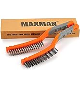 Wire Brush Set,Heavy Duty Carbon Steel and Stainless Steel Wire Scratch Brush for Cleaning Rust,P...