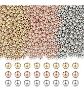 XIANNVXI 500Pcs 6mm Round Spacer Beads for Jewelry Making - Smooth Loose Ball Beads for DIY Brace...