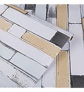 Wood Wallpaper Wood Paper - 11.8" x 78.7", Self-Adhesive Removable Wood Decorative Wallpaper, Pee...