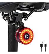 X8 Smart Bike Tail Light USB Rechargeable, 20* LED 300 Lumens Bike Lights for Night Riding, with ...