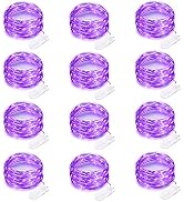 12 Pack Purple Halloween Lights Battery Operated String Lights 7 Feet 20 Led Fairy Lights Waterpr...