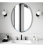 Bathroom Mirror for Over Sink, Oval Frameless Mirror, Beveled Polished Wall Mirror for Bathroom, ...