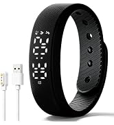 Vibrating Alarm Clock Wristband, Sport Pedometer, No App Needed Bracelet | Avoid Disturbing Partn...