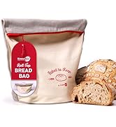 KNEADACE Bread Bags for Homemade Bread -Stylish Sourdough Bread Storage with Roll-Top Design, 100...