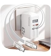 SUPERONE 67W Retractable Charger, 4-in-1 wall Charger with Dual USB-C Cable | Smart Display, 3.3f...
