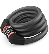 ROCKBROS Specialized Bike Lock Cable, 5 Digit Bike Lock Combination, 47 Inch Bike Wheel Lock, Mas...