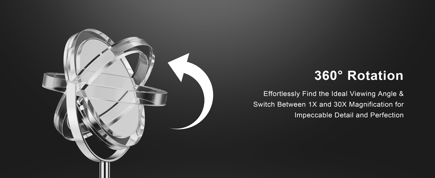 360° rotatable extendable arm for flexible viewing angles